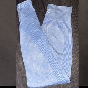 these are pink leggings, a baby blue. wore once